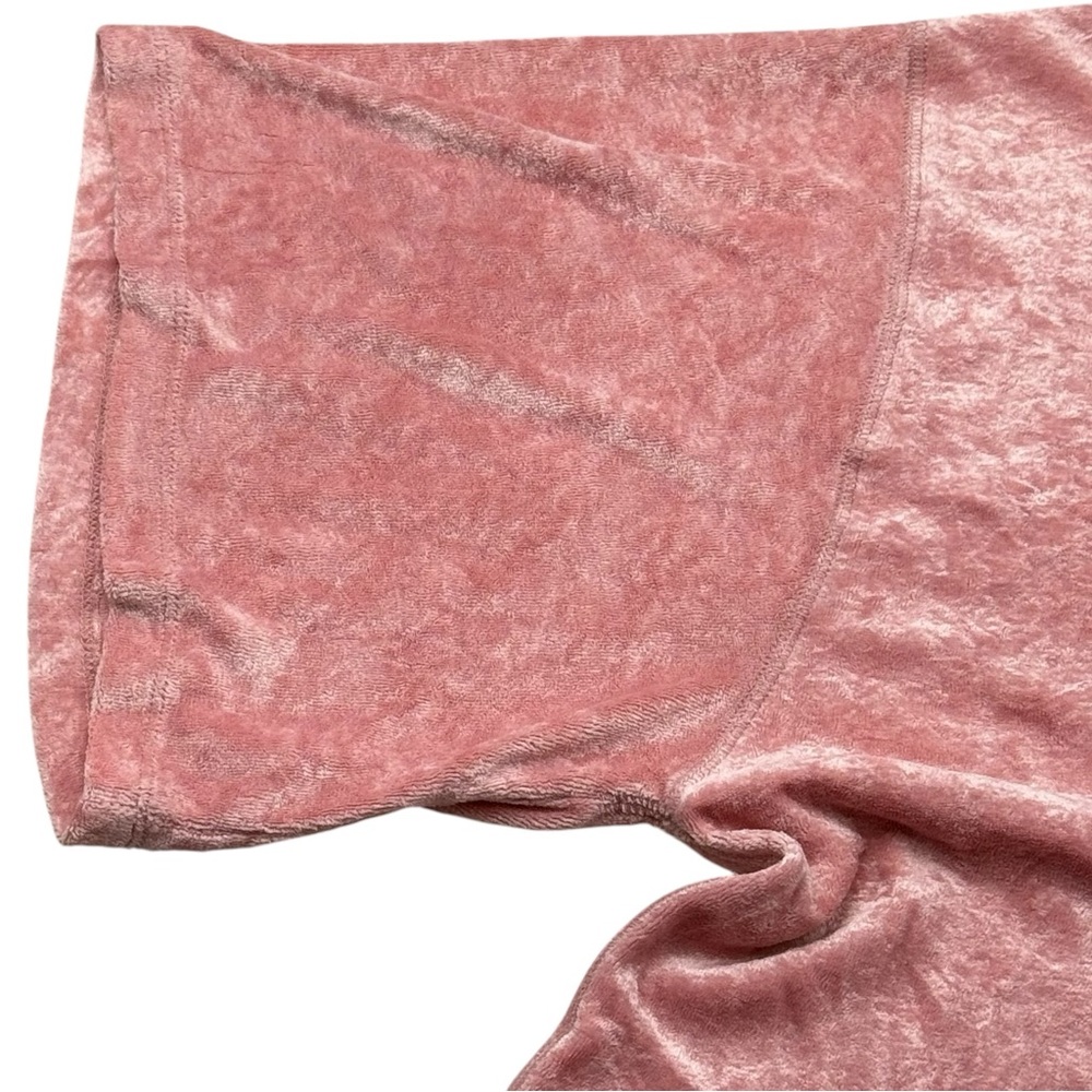 We The Free Pink Crushed Velvet Tunic Dress Oversized Boho V Neck Side Slit S - Picture 8 of 9